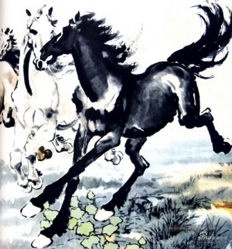  chine - XU Beihong chevaux vieille Chine à l’encre